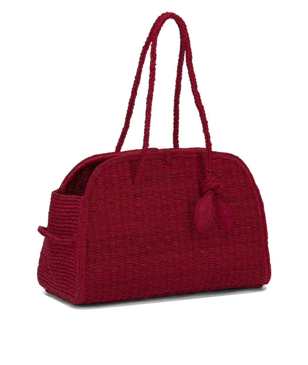 JACQUEMUS Красная пелетеная сумка тоут, фото 2