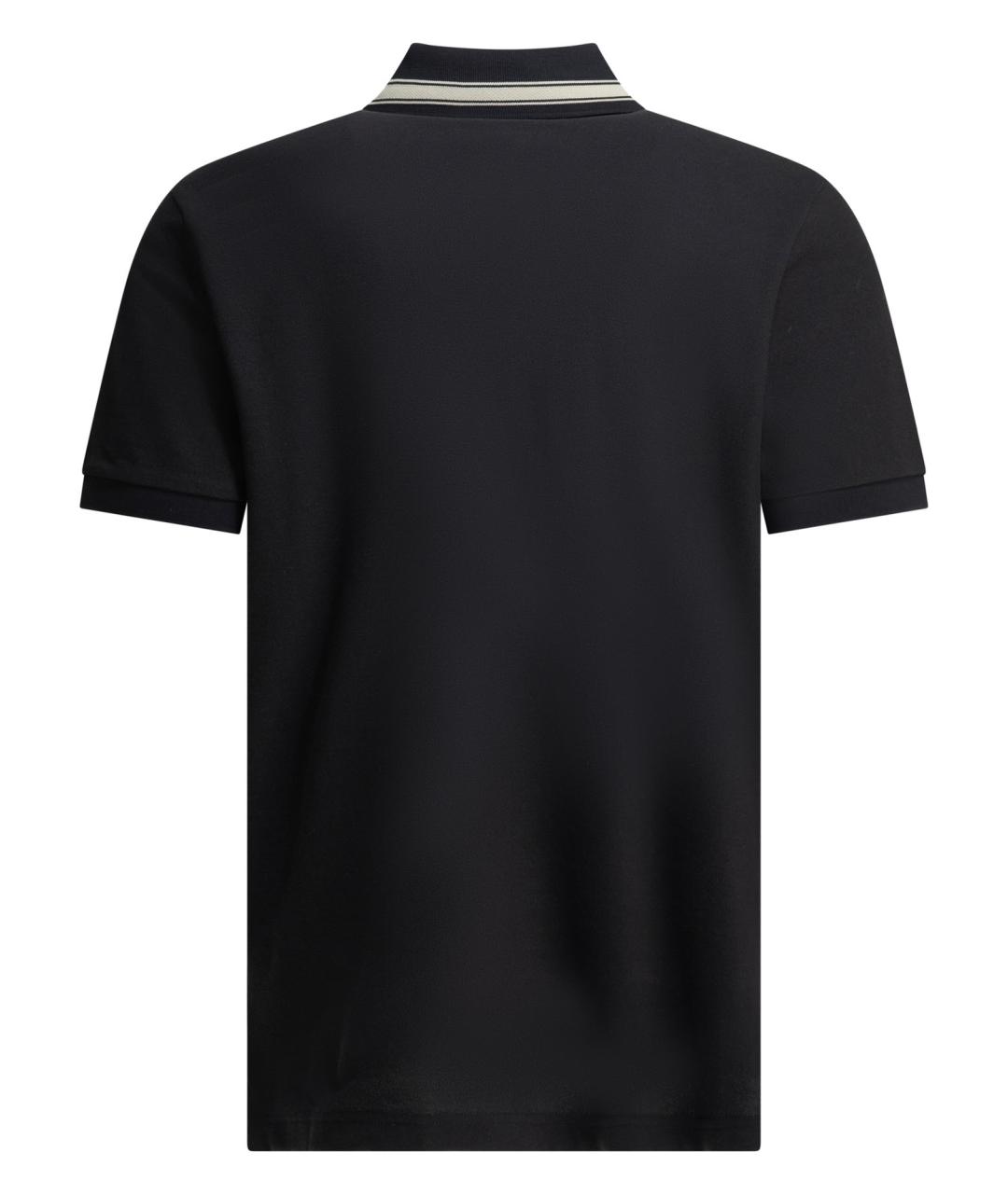 MONCLER Синее хлопковое поло с коротким рукавом, фото 2