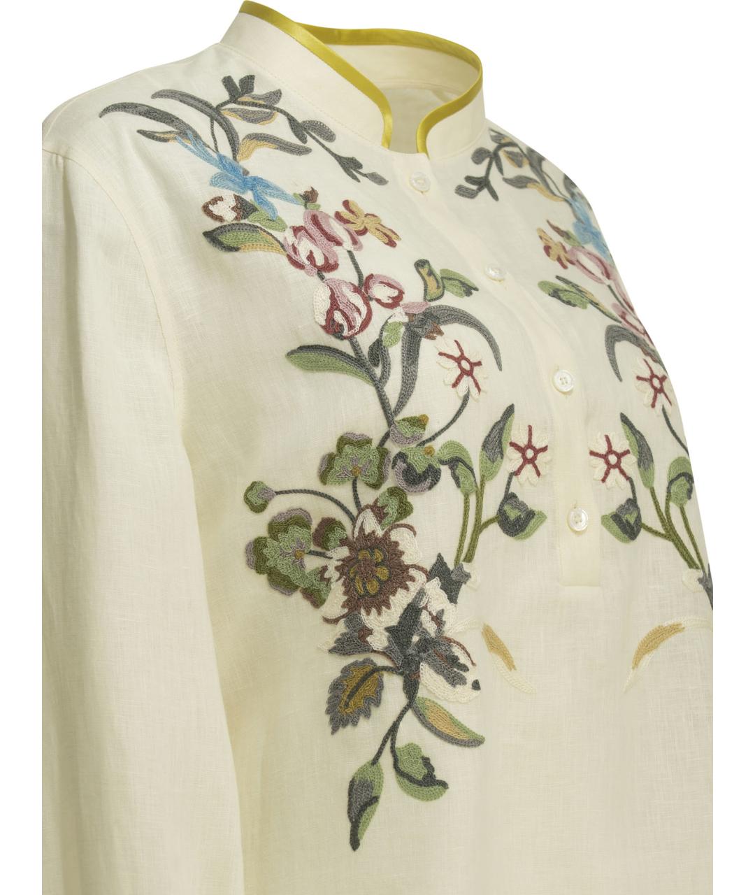 VALENTINO Белое льняное повседневное платье, фото 4