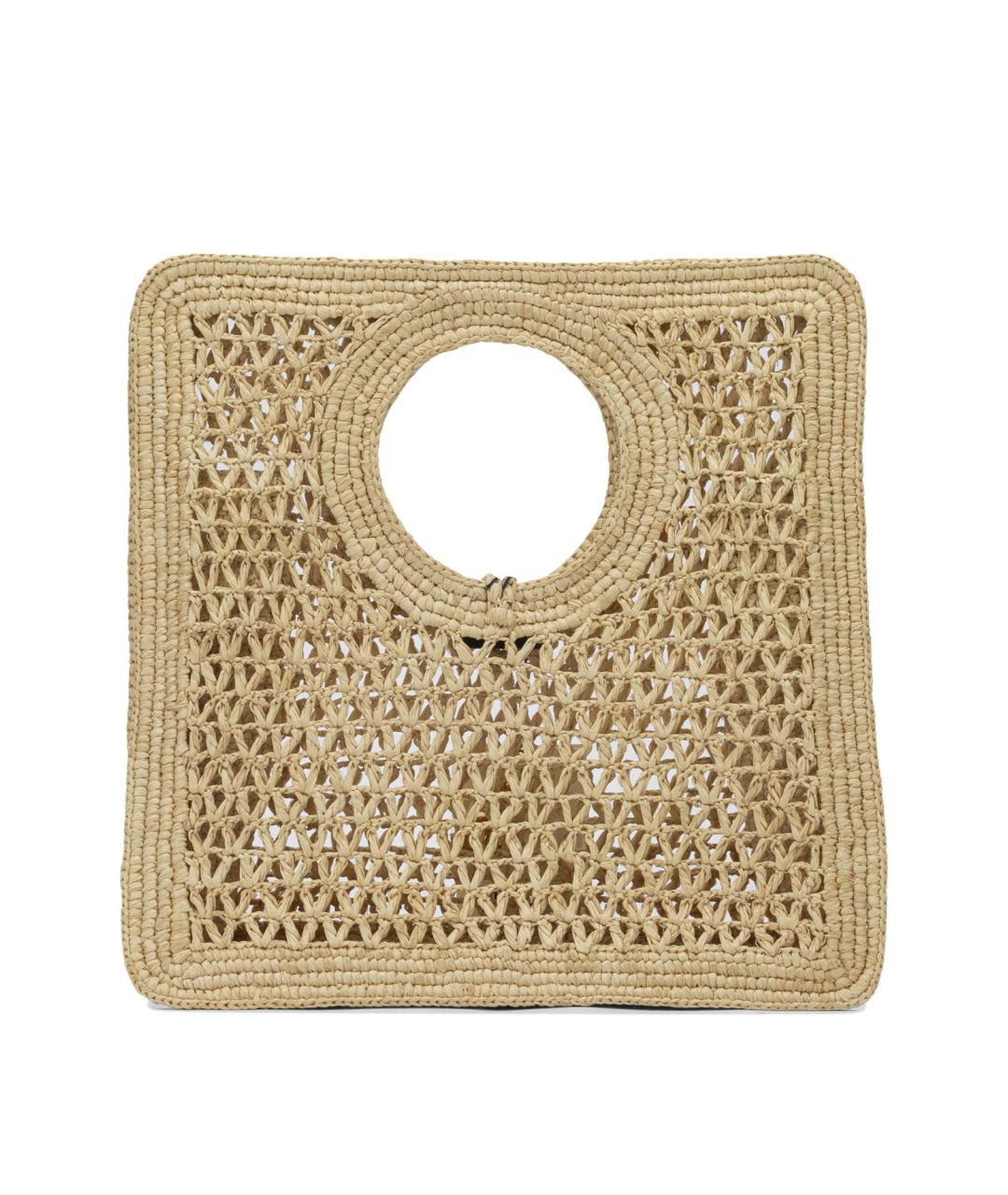 JACQUEMUS Бежевая пелетеная сумка с короткими ручками, фото 3