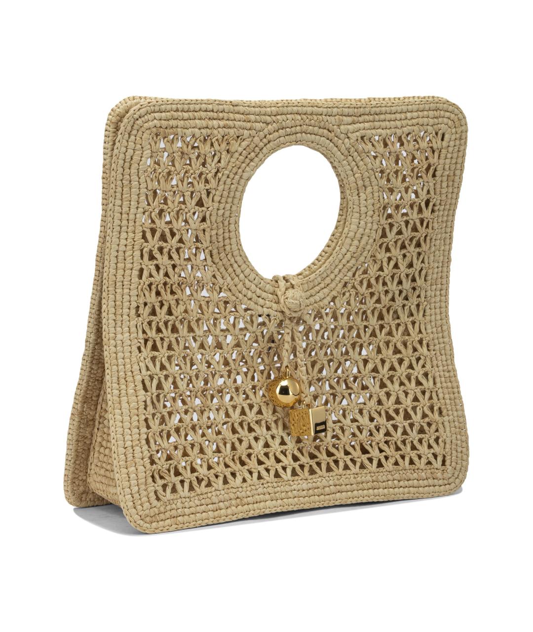 JACQUEMUS Бежевая пелетеная сумка с короткими ручками, фото 2