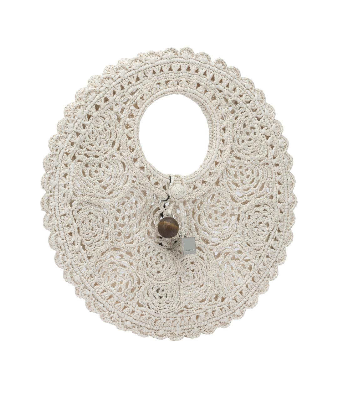 JACQUEMUS Белая пелетеная сумка с короткими ручками, фото 2