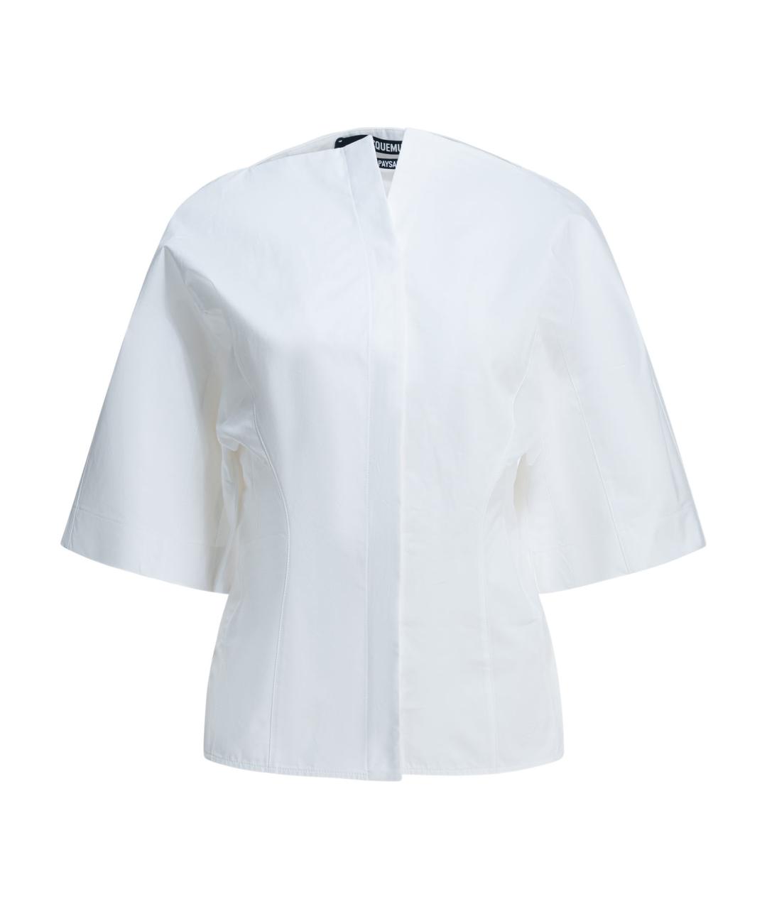 JACQUEMUS Белая хлопковая рубашка, фото 1