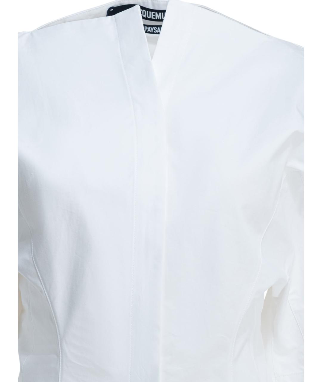 JACQUEMUS Белая хлопковая рубашка, фото 3