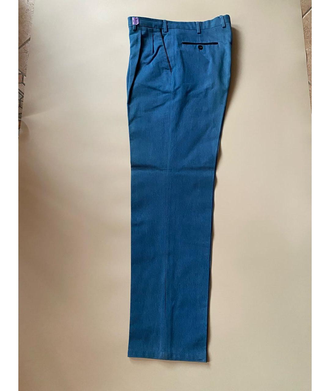 BRIONI Синие хлопковые повседневные брюки, фото 3