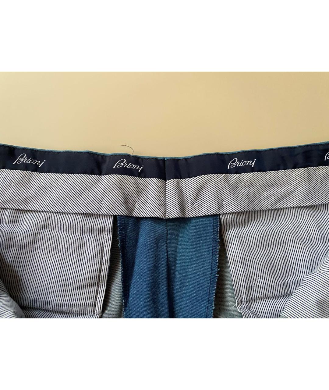 BRIONI Синие хлопковые повседневные брюки, фото 4