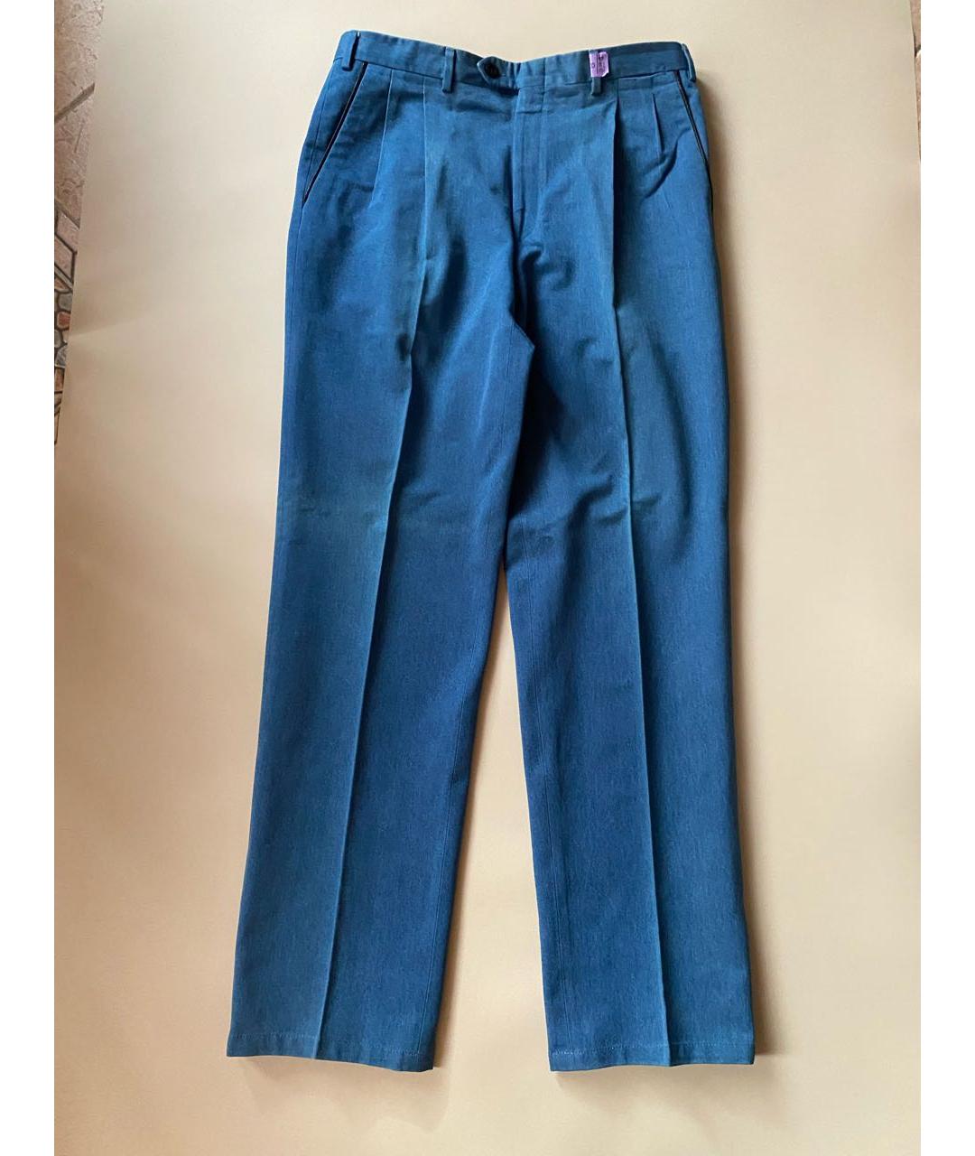 BRIONI Синие хлопковые повседневные брюки, фото 9