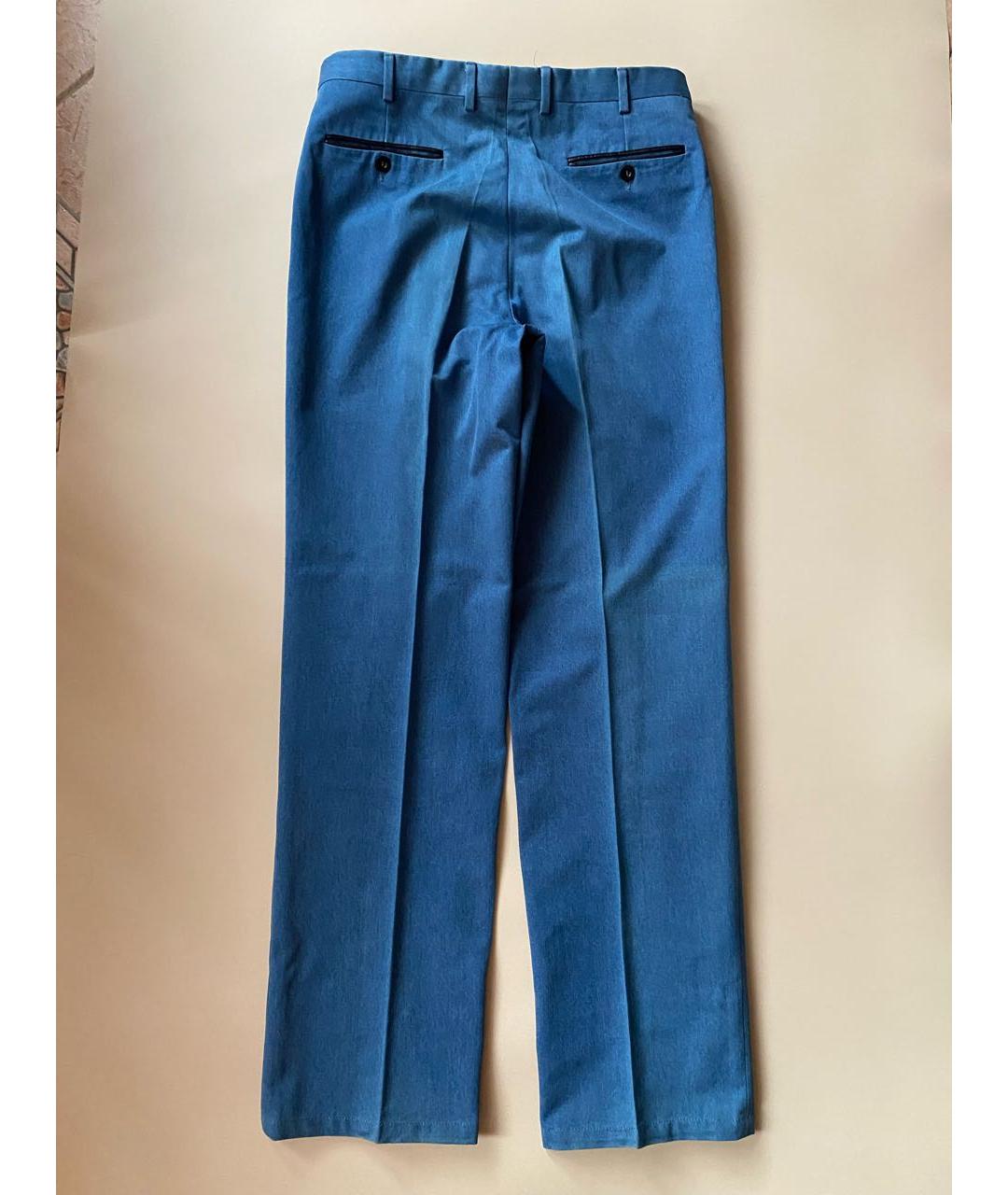 BRIONI Синие хлопковые повседневные брюки, фото 2