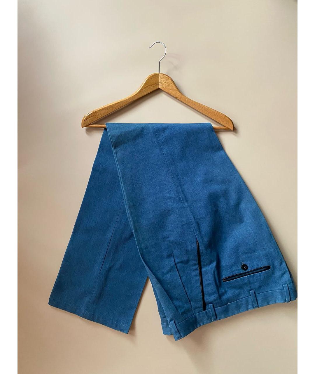 BRIONI Синие хлопковые повседневные брюки, фото 5