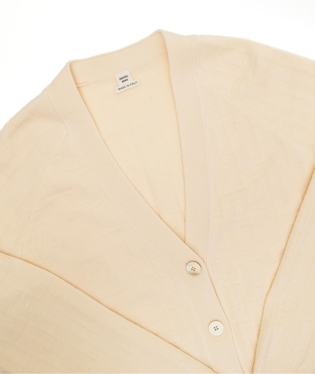 HERMES Бежевый шерстяной кардиган, фото 3