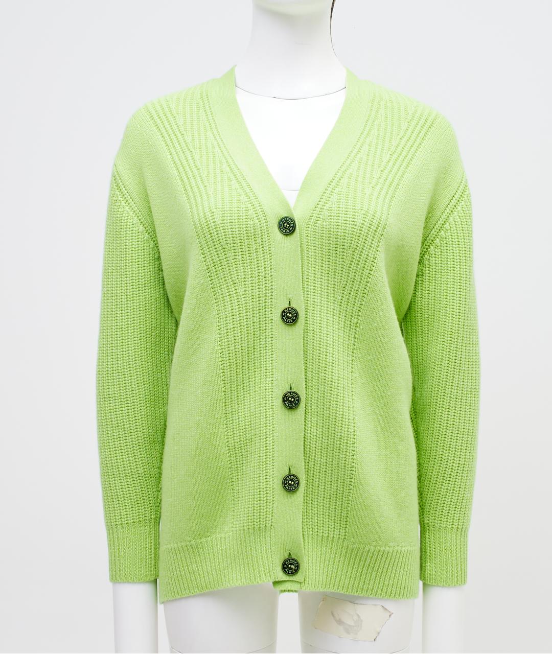 HERMES Зеленый кашемировый кардиган, фото 6