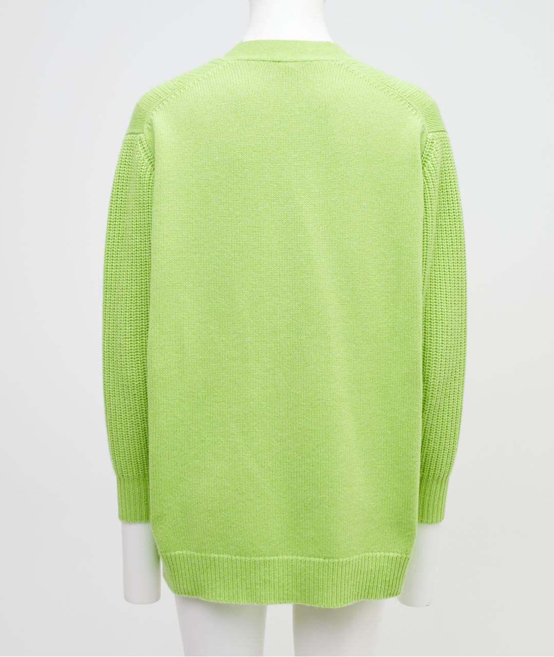 HERMES Зеленый кашемировый кардиган, фото 2