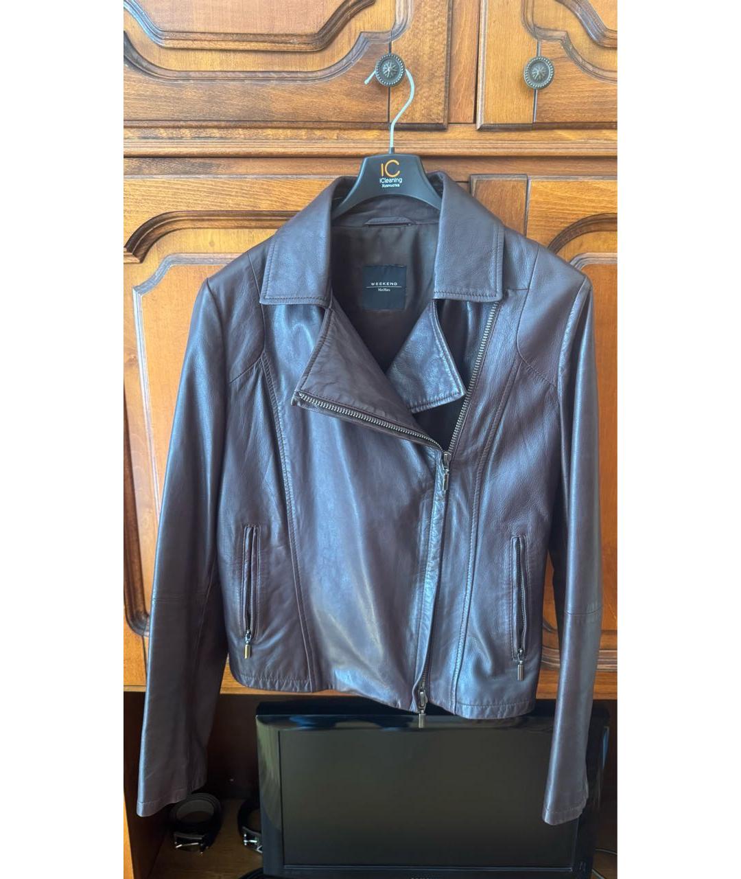 MAX MARA Коричневая кожаная куртка, фото 8