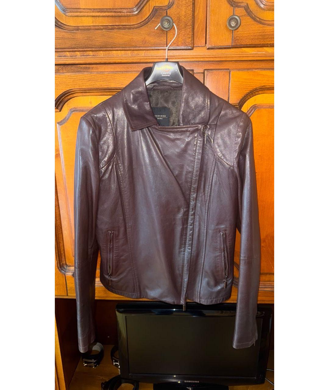 MAX MARA Коричневая кожаная куртка, фото 7