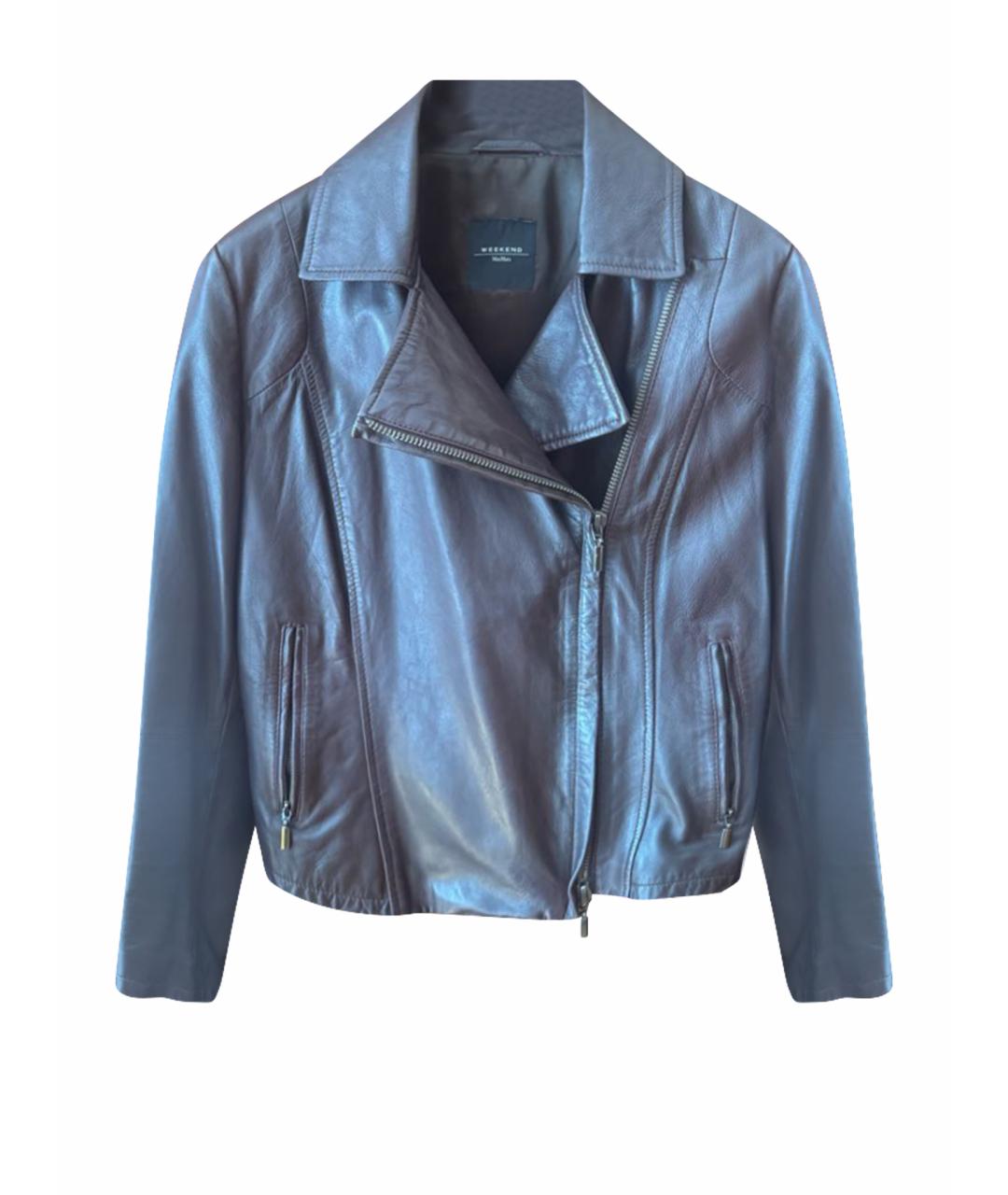 MAX MARA Коричневая кожаная куртка, фото 1