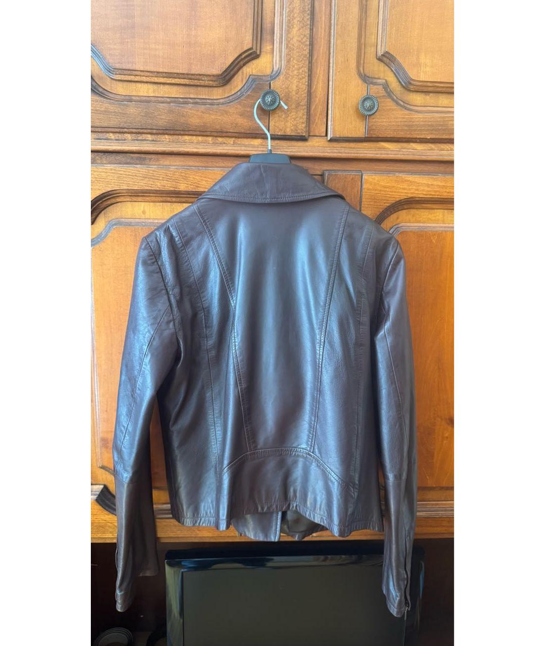 MAX MARA Коричневая кожаная куртка, фото 2