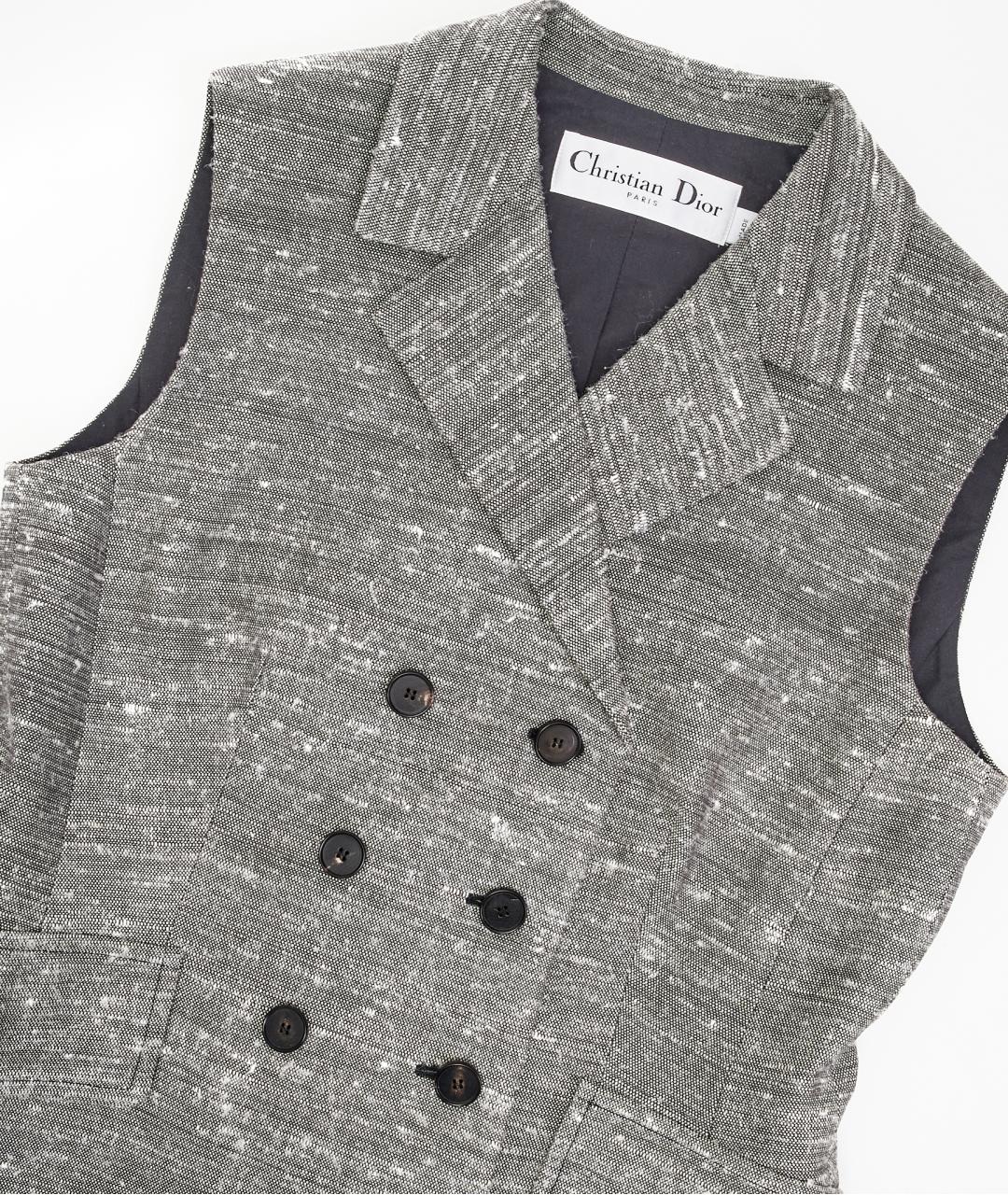CHRISTIAN DIOR Серая хлопковая жилетка, фото 3