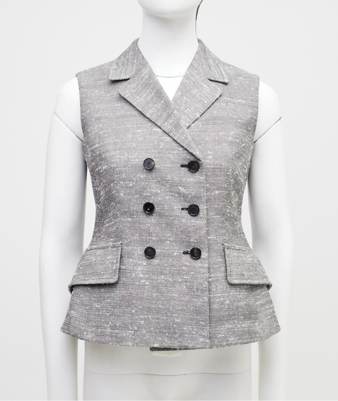 CHRISTIAN DIOR Серая хлопковая жилетка, фото 6