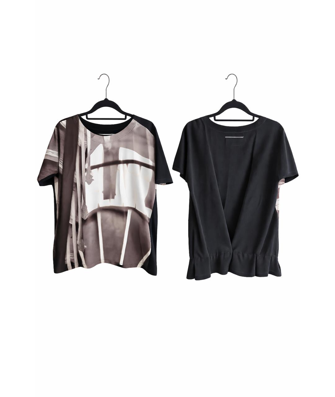 MAISON MARGIELA Черная полиэстеровая футболка, фото 3