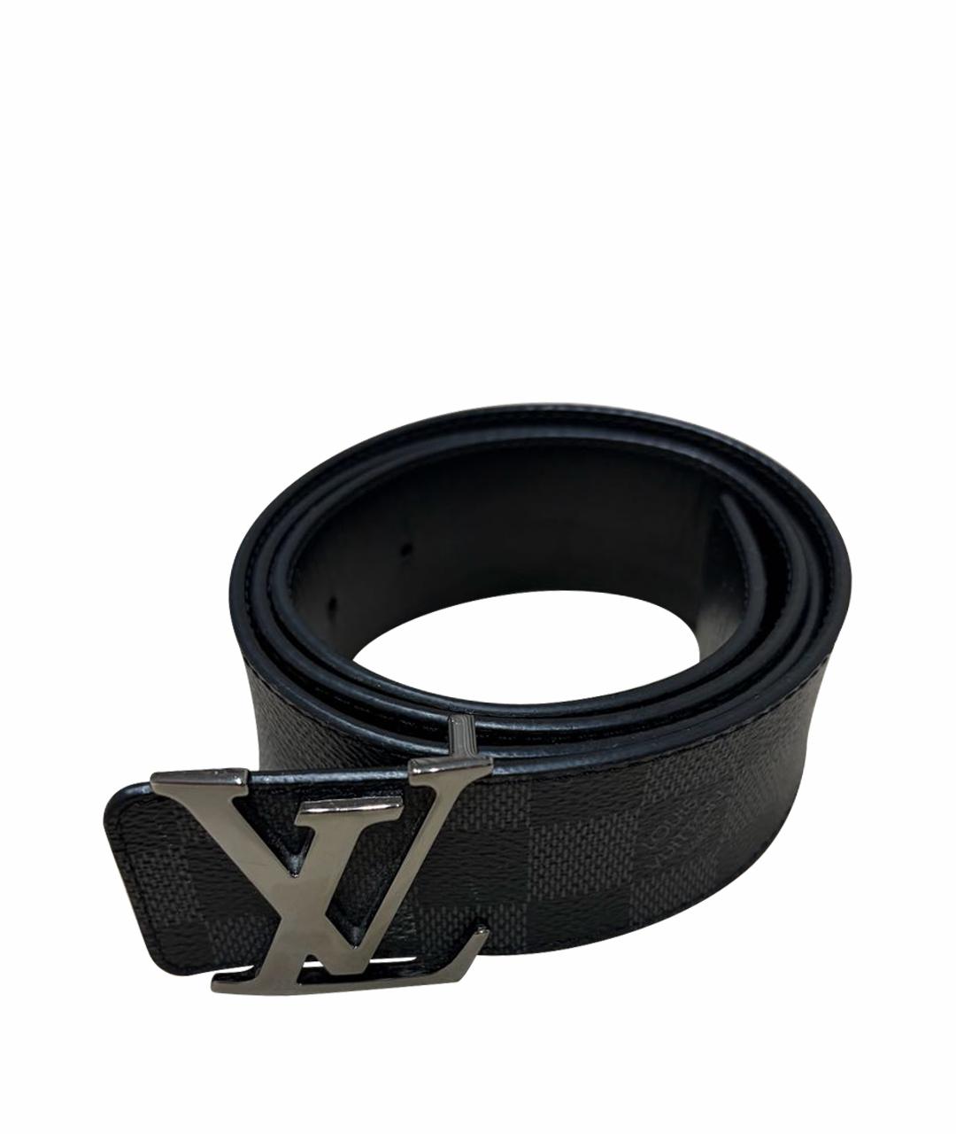 LOUIS VUITTON Черный кожаный ремень, фото 1