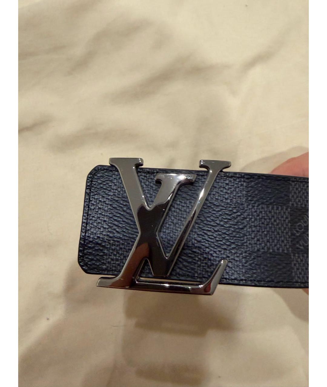 LOUIS VUITTON Черный кожаный ремень, фото 2