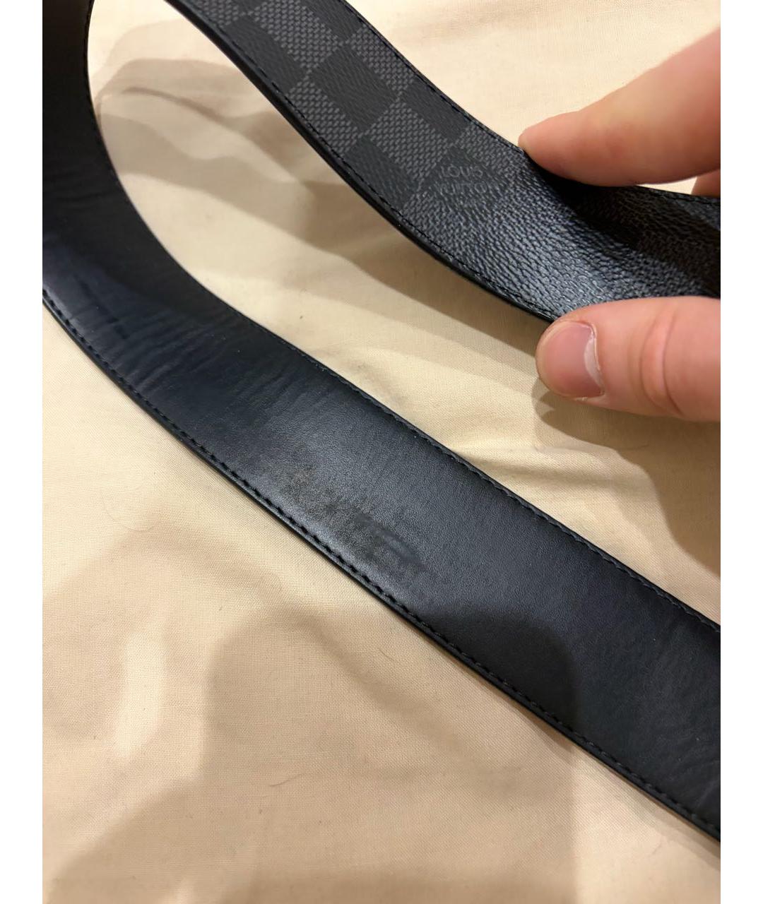 LOUIS VUITTON Черный кожаный ремень, фото 4