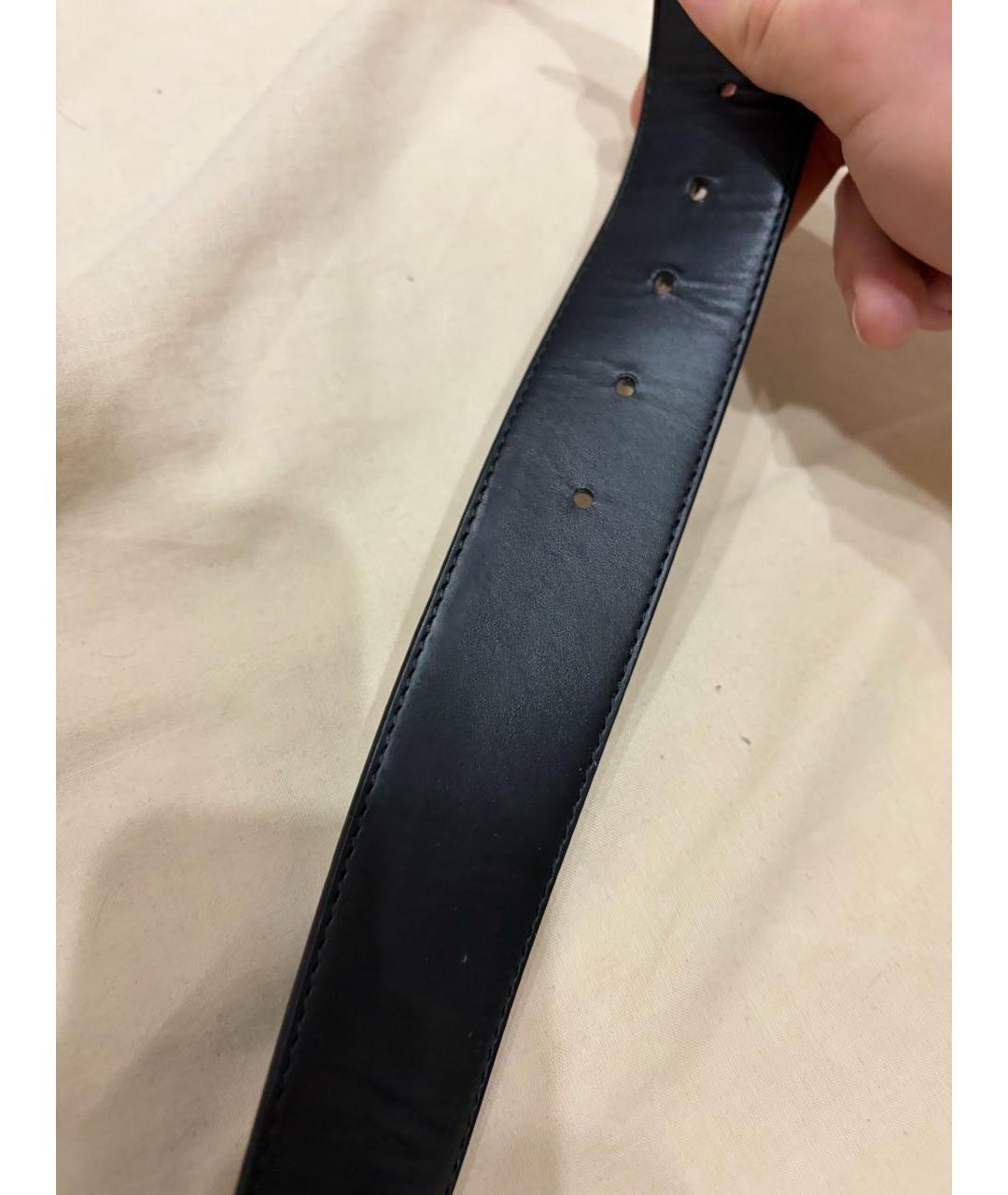 LOUIS VUITTON Черный кожаный ремень, фото 7