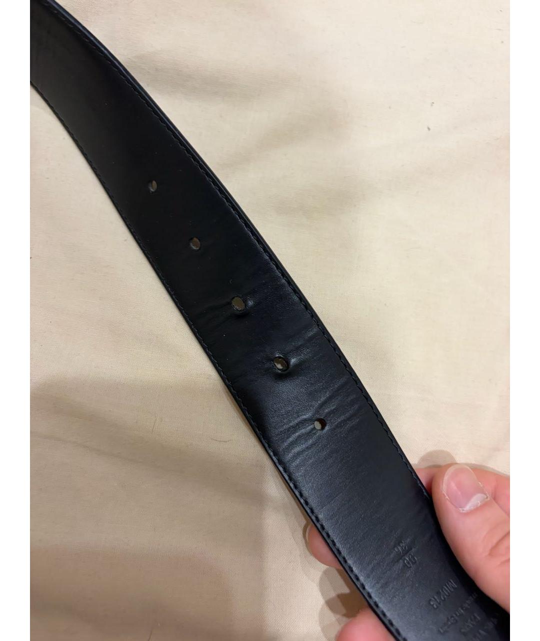 LOUIS VUITTON Черный кожаный ремень, фото 6