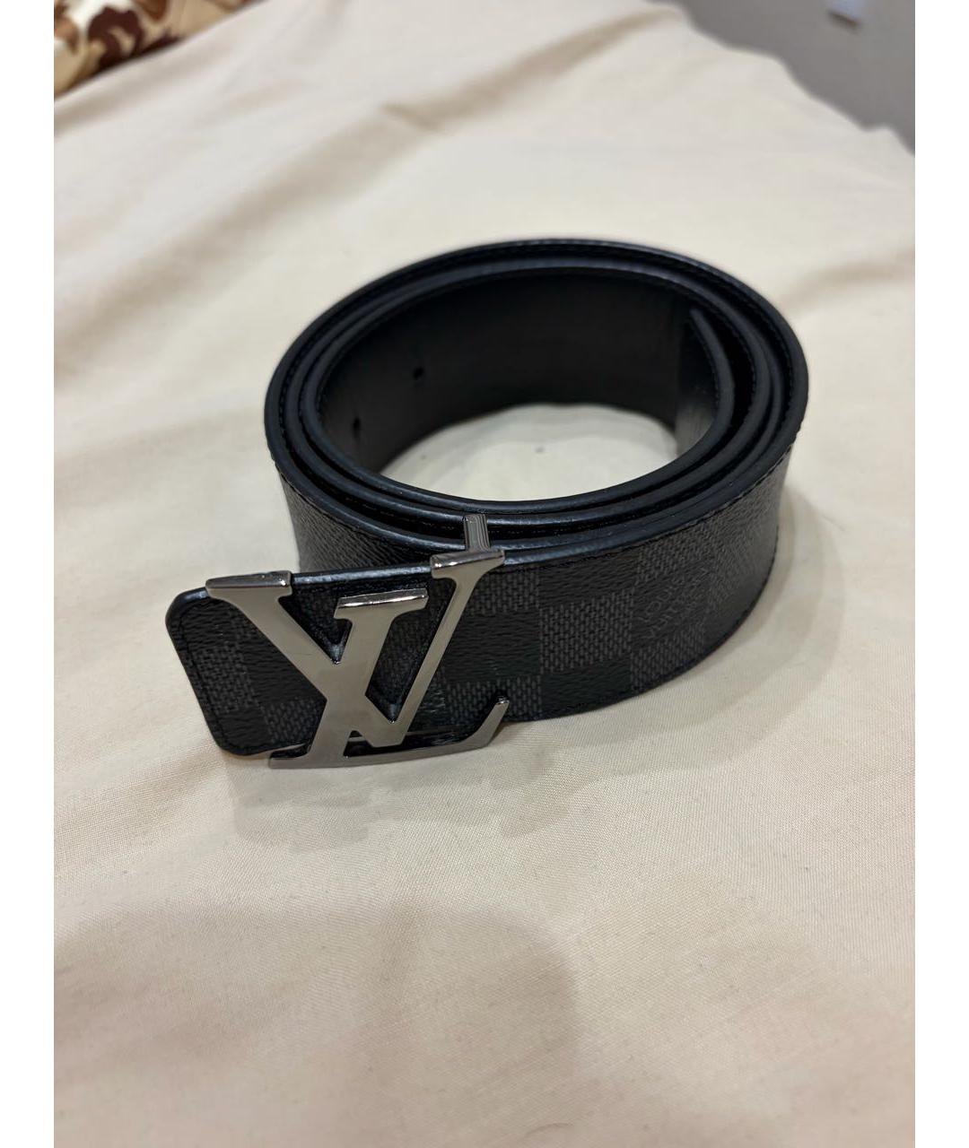 LOUIS VUITTON Черный кожаный ремень, фото 9