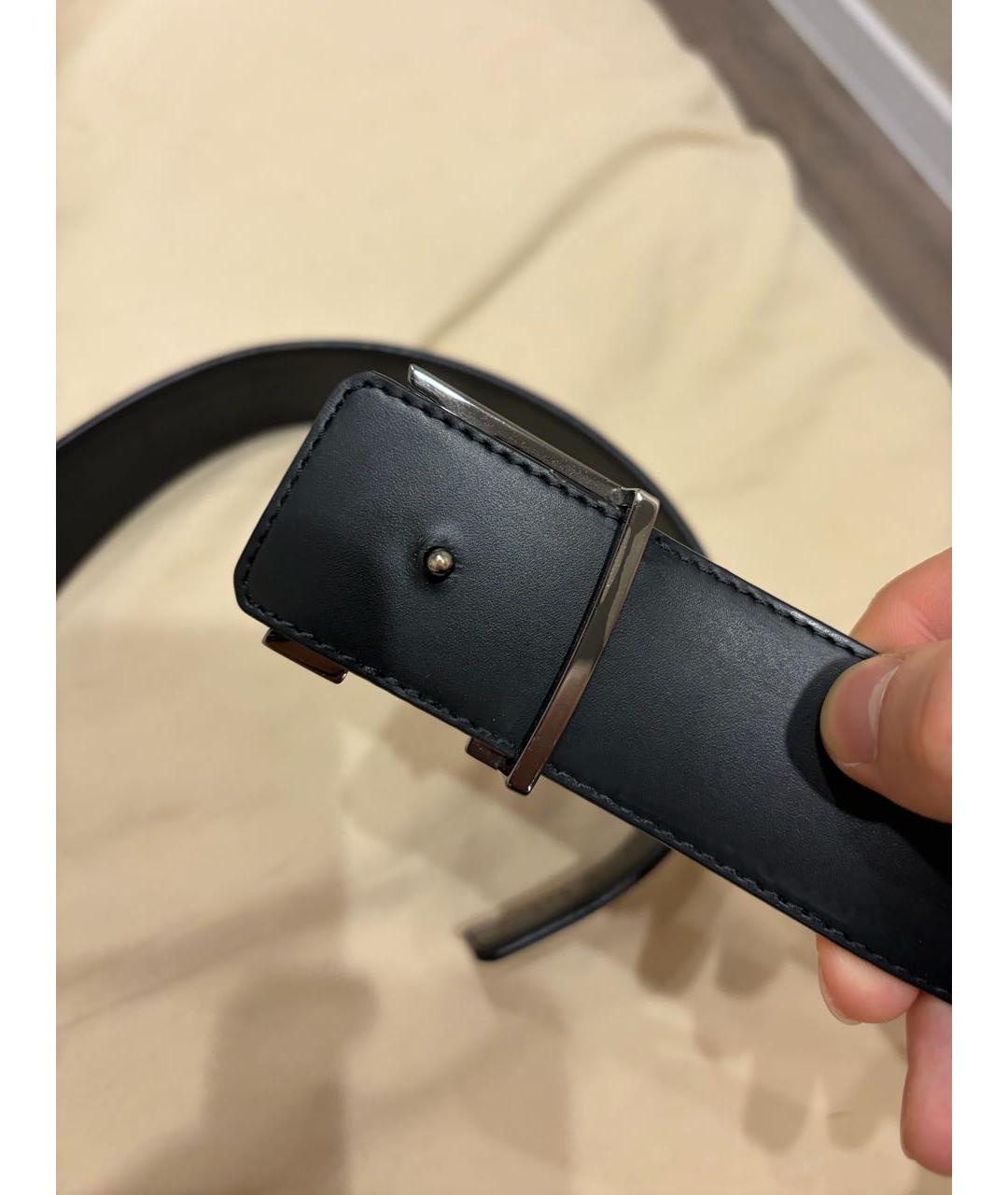 LOUIS VUITTON Черный кожаный ремень, фото 3