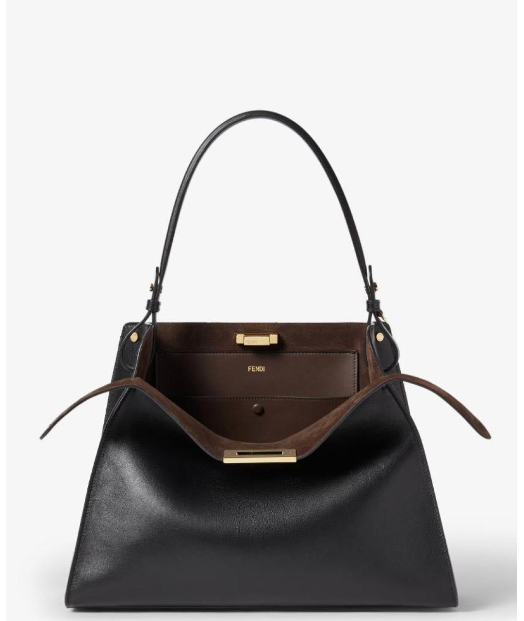 FENDI Черная кожаная сумка через плечо, фото 8