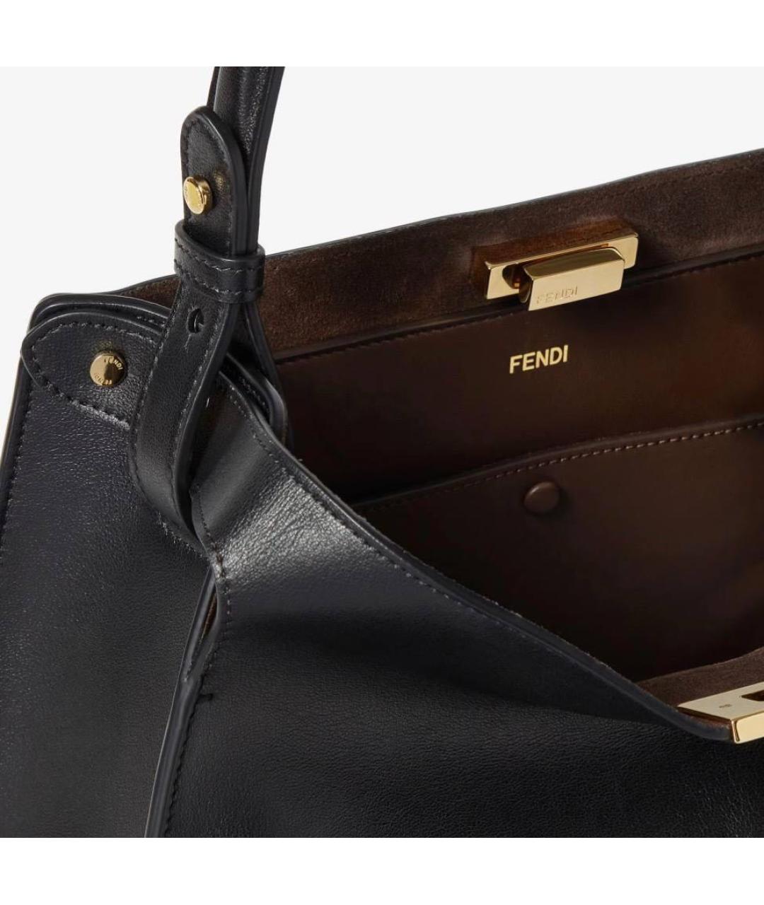 FENDI Черная кожаная сумка через плечо, фото 4