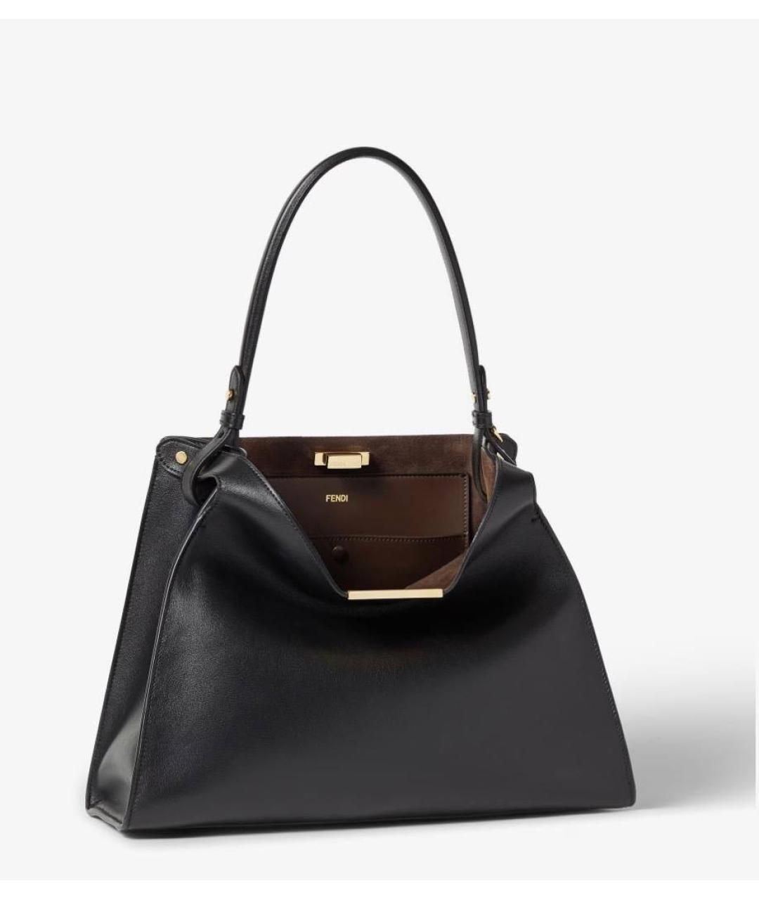 FENDI Черная кожаная сумка через плечо, фото 2