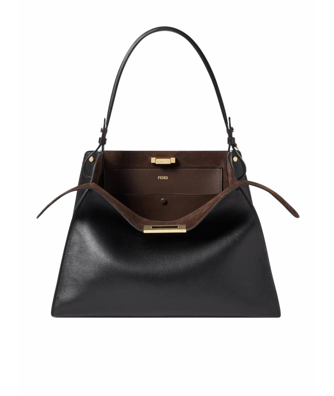 FENDI Черная кожаная сумка через плечо, фото 1