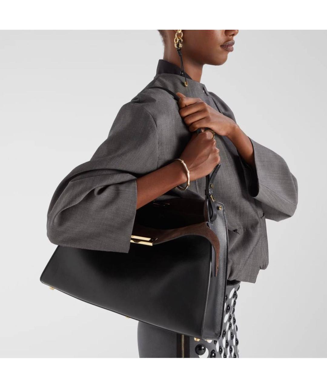 FENDI Черная кожаная сумка через плечо, фото 3