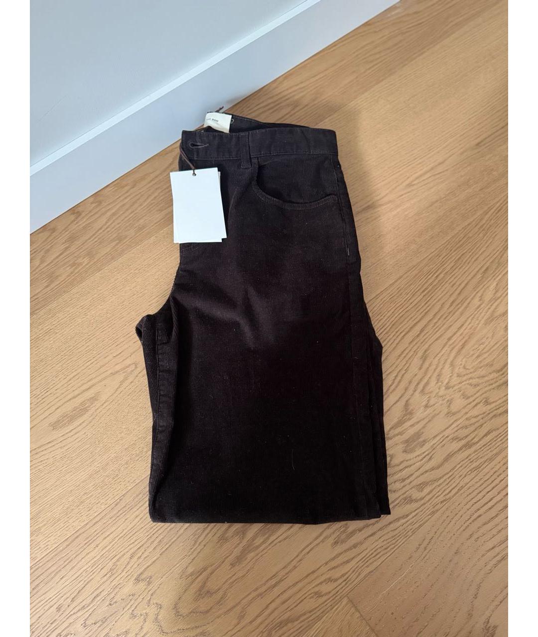 THE ROW Коричневые хлопковые прямые брюки, фото 4