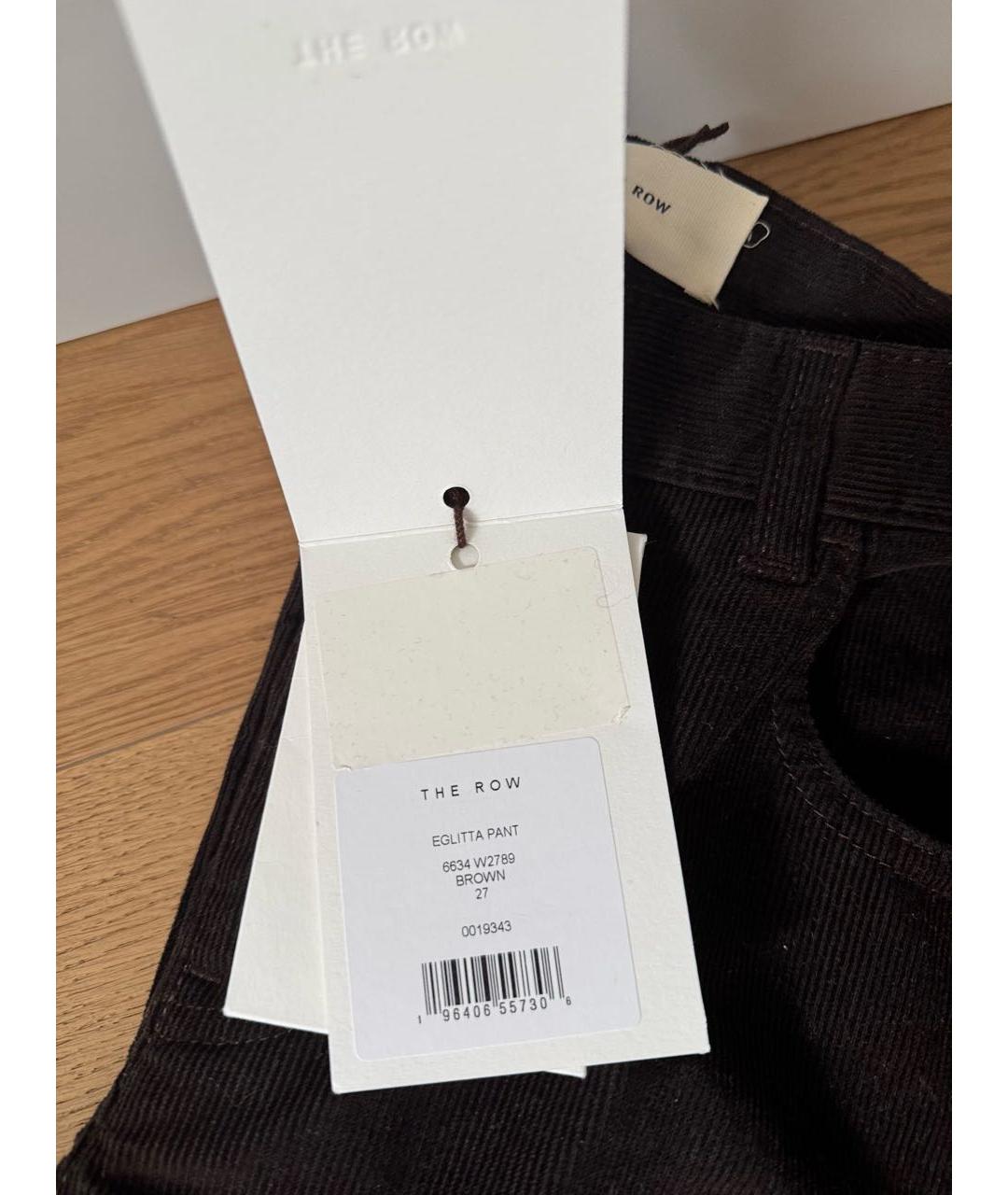 THE ROW Коричневые хлопковые прямые брюки, фото 2