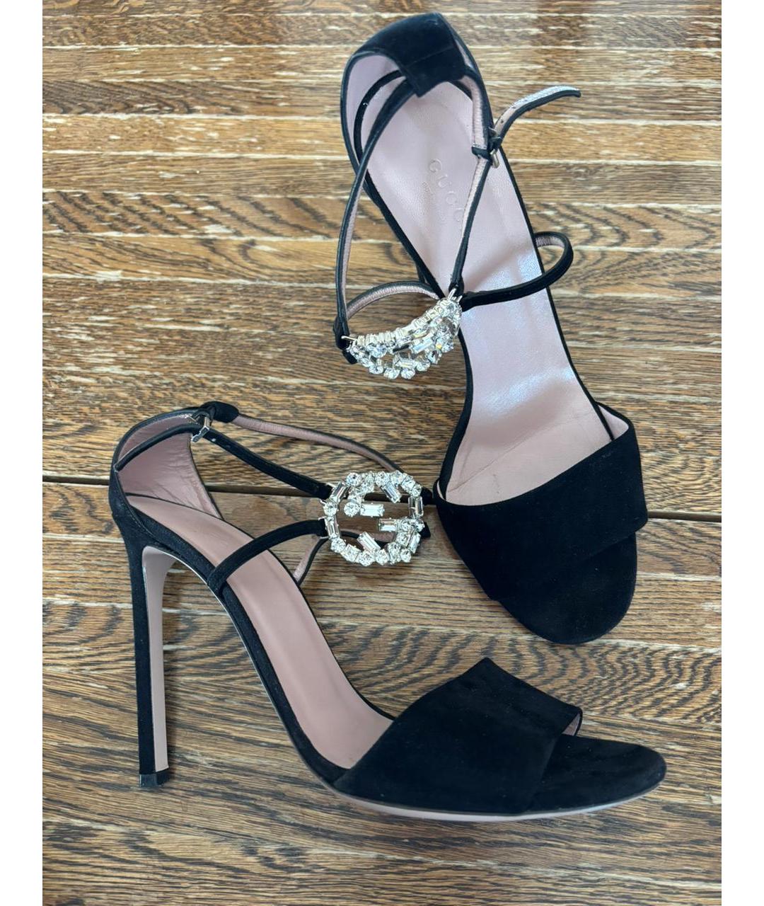 GUCCI Черные замшевые босоножки, фото 6