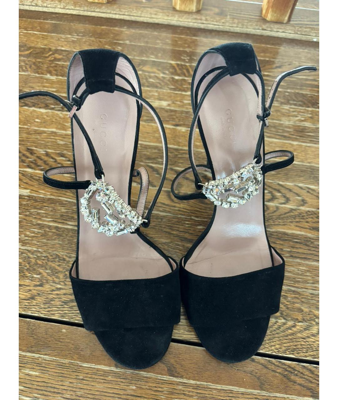 GUCCI Черные замшевые босоножки, фото 2