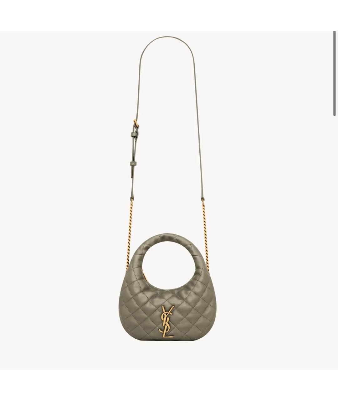 SAINT LAURENT Зеленая кожаная сумка через плечо, фото 4