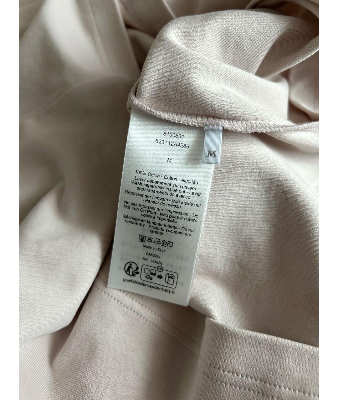 CHRISTIAN DIOR Бежевая хлопковая футболка, фото 5