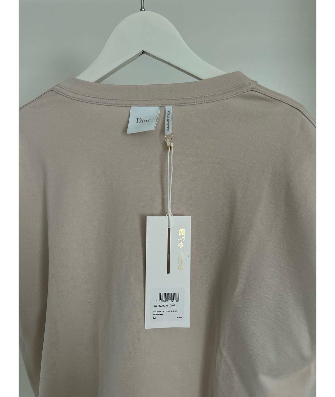 CHRISTIAN DIOR Бежевая хлопковая футболка, фото 3