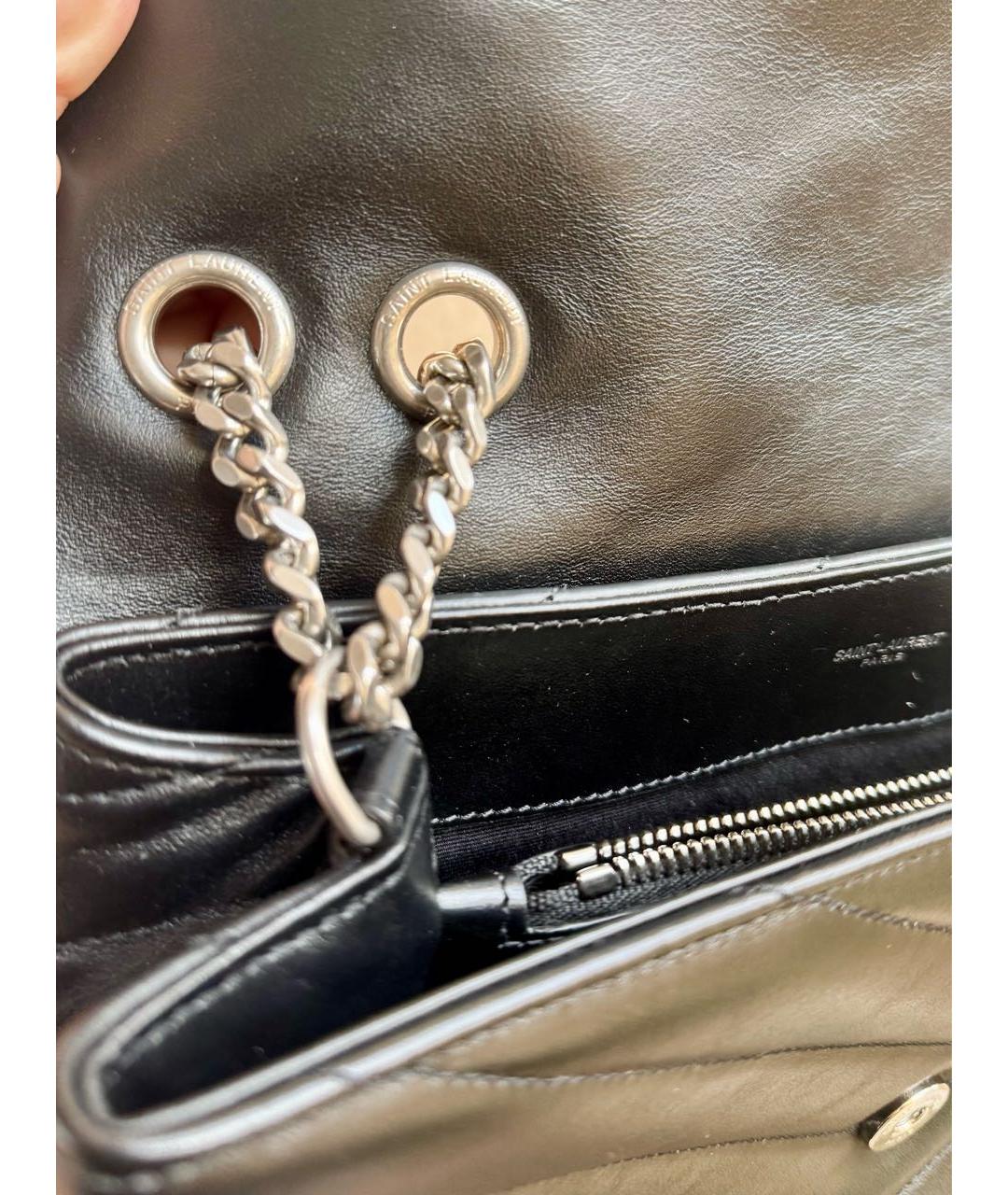 SAINT LAURENT Черная кожаная сумка через плечо, фото 7