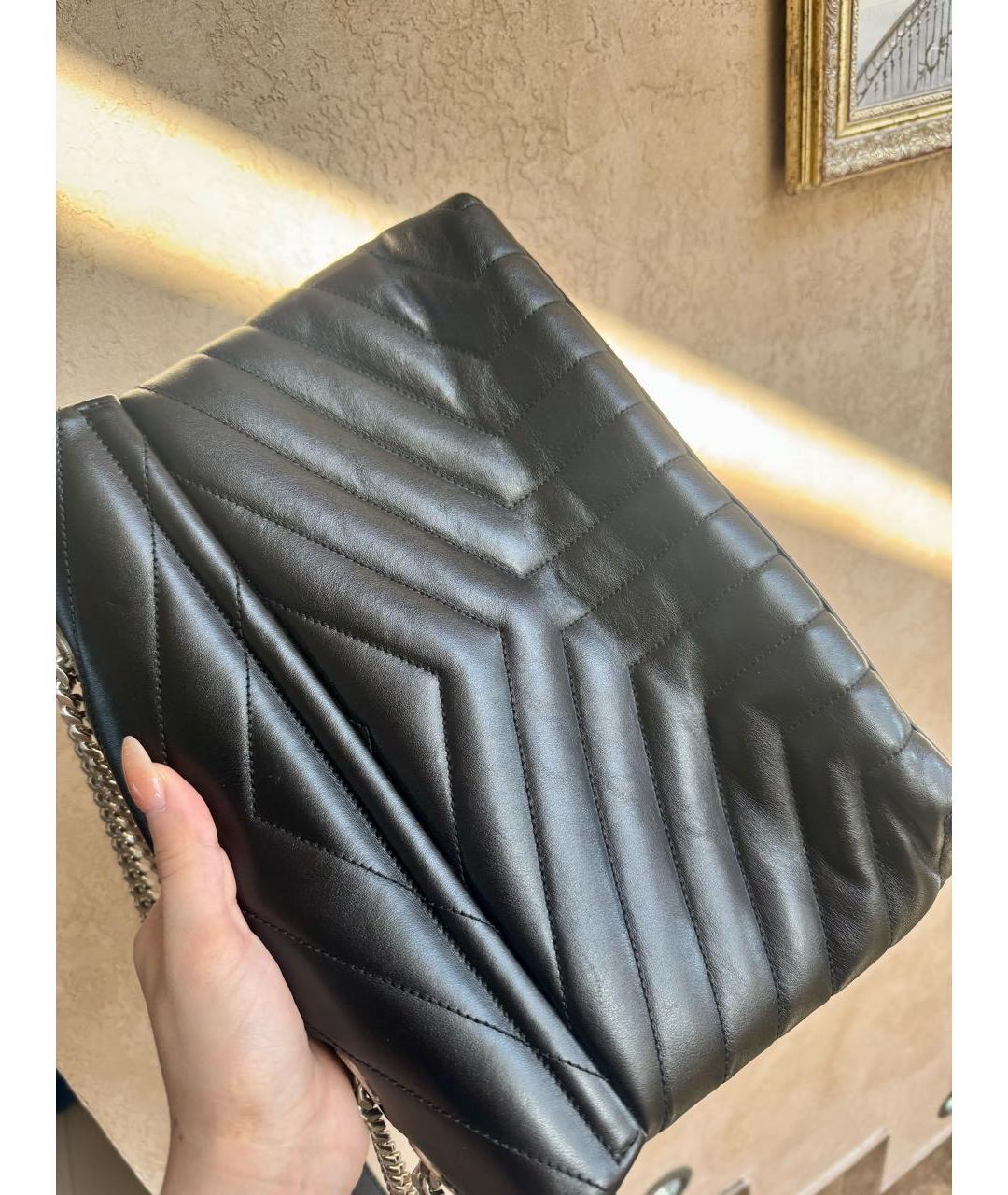 SAINT LAURENT Черная кожаная сумка через плечо, фото 3