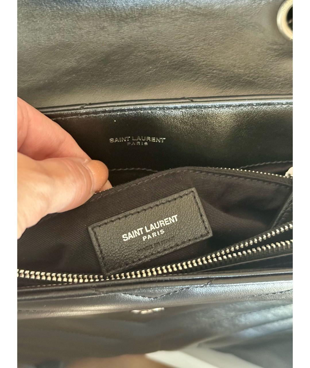 SAINT LAURENT Черная кожаная сумка через плечо, фото 8