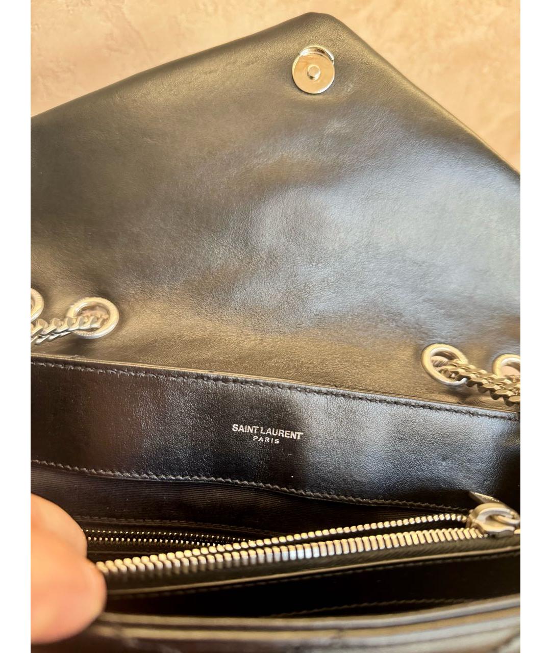SAINT LAURENT Черная кожаная сумка через плечо, фото 6