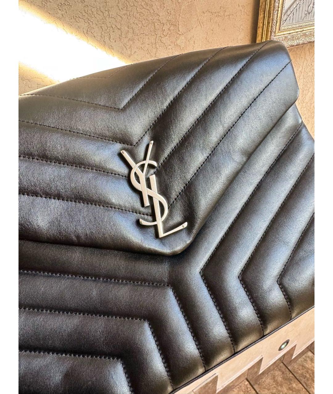 SAINT LAURENT Черная кожаная сумка через плечо, фото 4