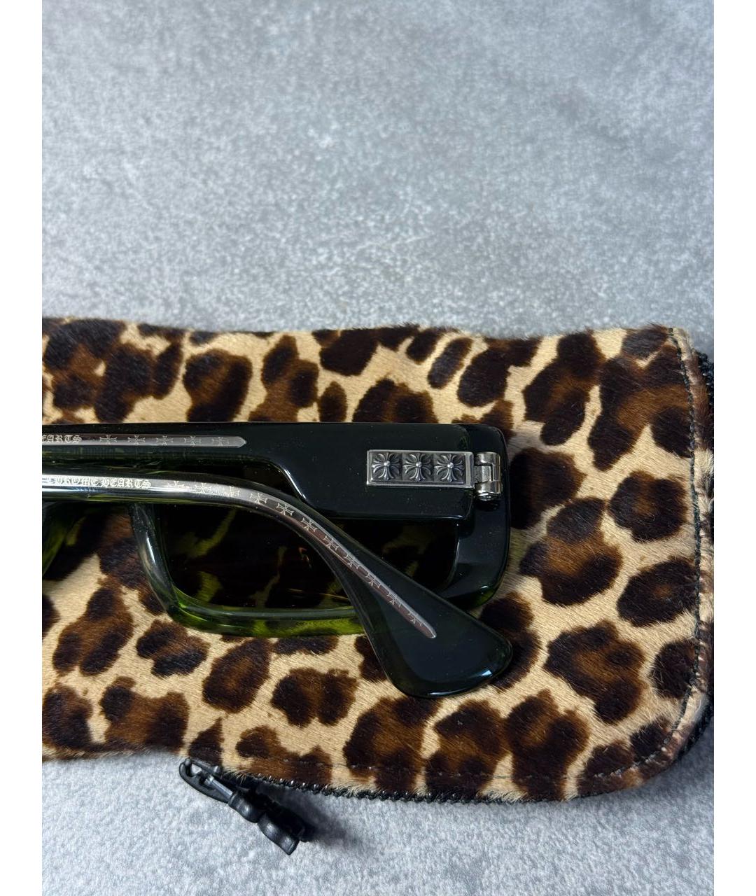 CHROME HEARTS Зеленые пластиковые солнцезащитные очки, фото 5
