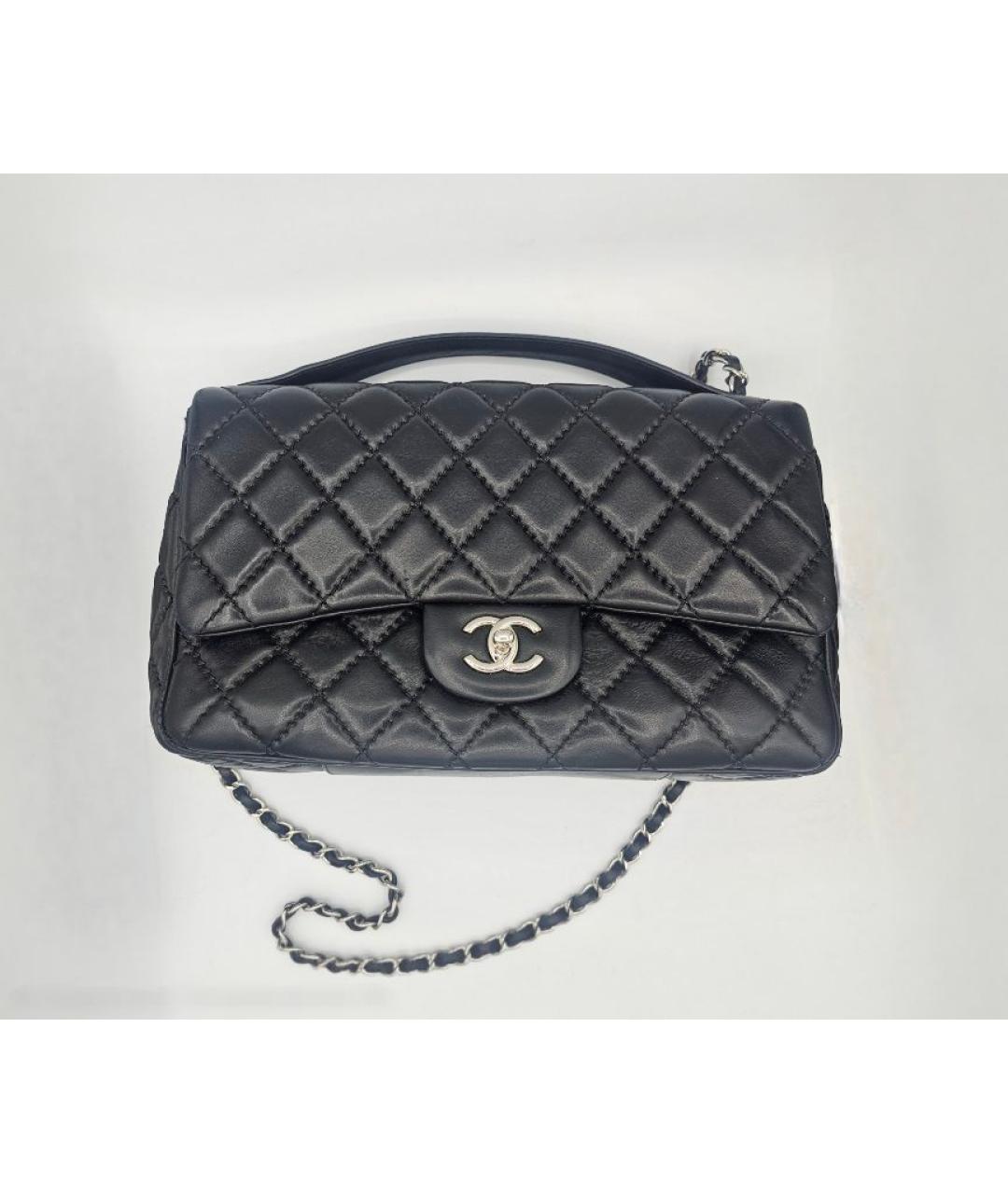 CHANEL Черная кожаная сумка через плечо, фото 6