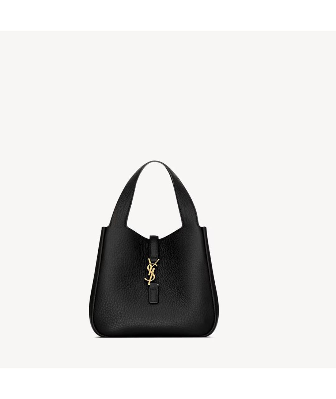 SAINT LAURENT Черная кожаная сумка тоут, фото 4